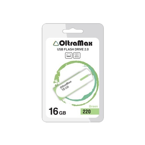 

Флешка 16Gb USB 2.0 OltraMax 220, зеленый (OM-16GB-220-Green), 220