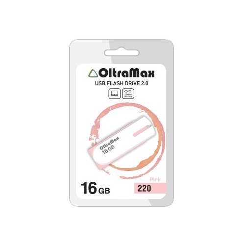 

Флешка 16Gb USB 2.0 OltraMax 220, розовый (OM-16GB-220-Pink), 220