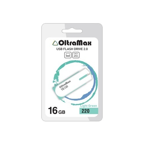 

Флешка 16Gb USB 2.0 OltraMax 220, салатовый (OM-16GB-220-Light Gr), 220