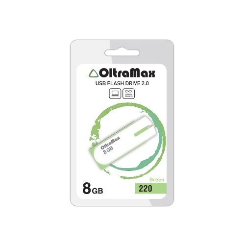 

Флешка 8Gb USB 2.0 OltraMax 220, зеленый (OM-8GB-220-Green), 220