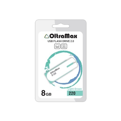 

Флешка 8Gb USB 2.0 OltraMax 220, салатовый (OM-8GB-220-Light gr), 220