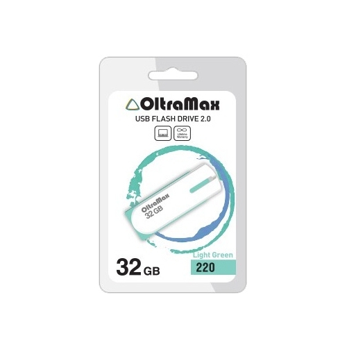 

Флешка 32Gb USB 2.0 OltraMax 220, салатовый (OM-32GB-220-Light Gr), 220