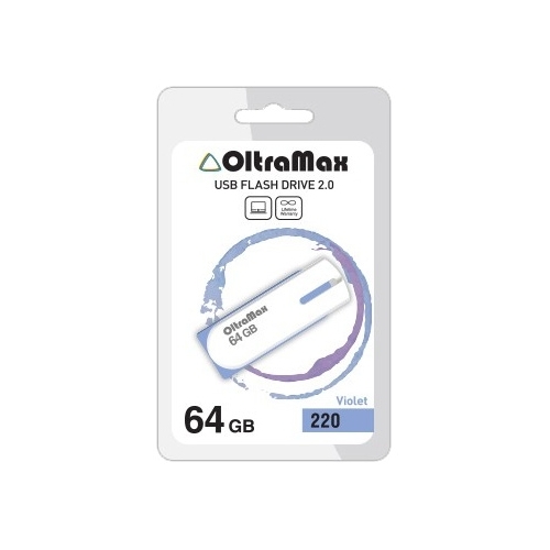 

Флешка 64Gb USB 2.0 OltraMax 220, фиолетовый (OM-64GB-220-Violet), 220