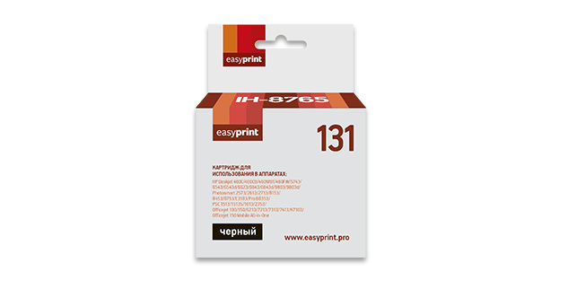 

Картридж струйный EasyPrint IH-8765 (№131/C8765HE), черный, совместимый, для HP 460/5743/6543/6843/9803/PSC1513/6213/K7103