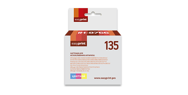 

Картридж струйный EasyPrint IH-8766 (№135 C8766HE), цветной, совместимый