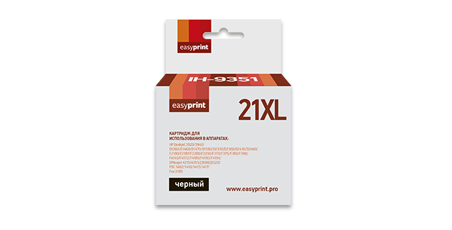 

Картридж струйный EasyPrint IH-9351 (№21XL C9351CE), черный, совместимый