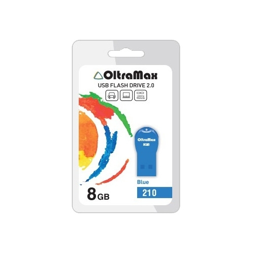 

Флешка 8Gb USB 2.0 OltraMax 210 8GB, синий (OM-8GB-210-Blue), 210 8GB