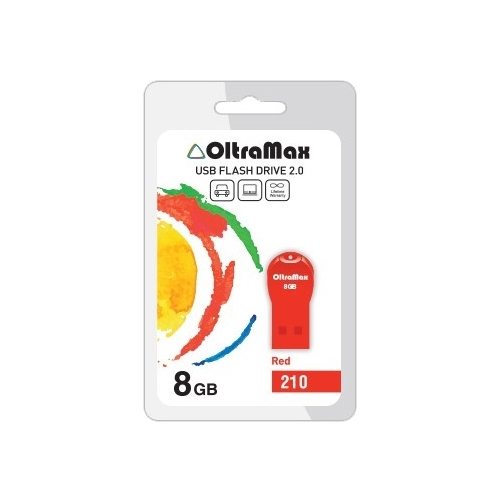 

Флешка 8Gb USB 2.0 OltraMax 210 8GB, красный (OM-8GB-210-Red), 210 8GB