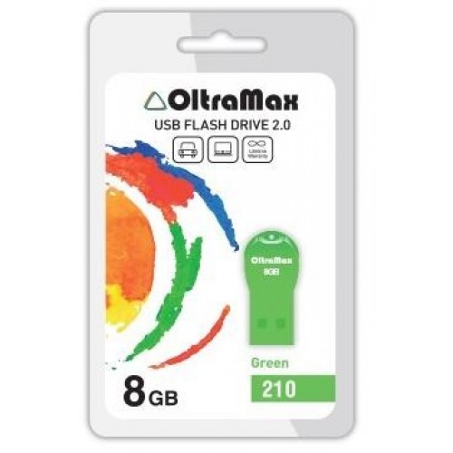 

Флешка 8Gb USB 2.0 OltraMax 210 8GB, зеленый (OM-8GB-210-Green), 210 8GB