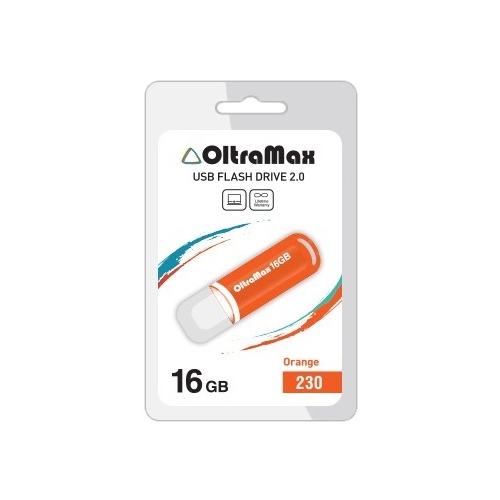 

Флешка 16Gb USB 2.0 OltraMax 230, оранжевый (OM-16GB-230-Orange), 230