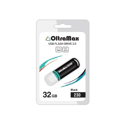 

Флешка 32Gb USB 2.0 OltraMax 230, черный (OM-32GB-230-Black), 230