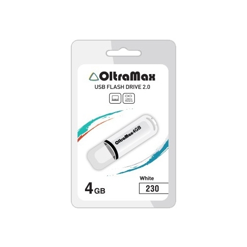 

Флешка 4Gb USB 2.0 OltraMax 230, белый (OM-4GB-230-White), 230