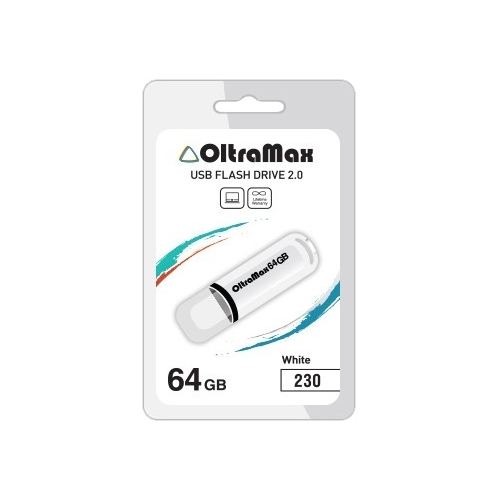 

Флешка 64Gb USB 2.0 OltraMax 230, белый (OM-64GB-230-White), 230