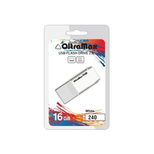 

Флешка 16Gb USB 2.0 OltraMax 240, белый (OM-16GB-240-White), 240