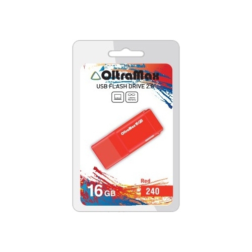 

Флешка 16Gb USB 2.0 OltraMax 240, красный (OM-16GB-240-Red), 240