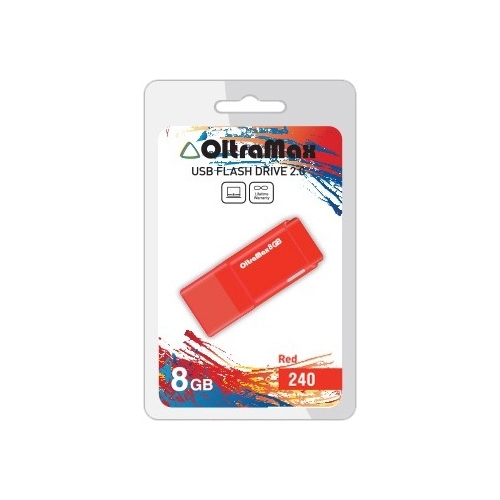 

Флешка 8Gb USB 2.0 OltraMax 240, красный (OM-8GB-240-Red), 240