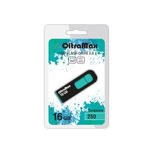 

Флешка 16Gb USB 2.0 OltraMax 250, черный/бирюзовый (OM-16GB-250-Turquoise), 250