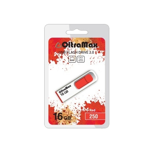 

Флешка 16Gb USB 2.0 OltraMax 250, белый/красный (OM-16GB-250-Red), 250