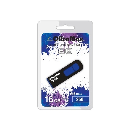 

Флешка 16Gb USB 2.0 OltraMax 250, черный/синий (OM-16GB-250-Blue), 250