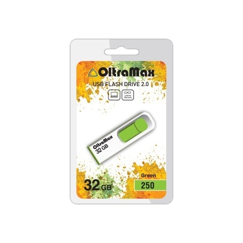 

Флешка 32Gb USB 2.0 OltraMax 250, белый/зеленый (OM-32GB-250-Green), 250