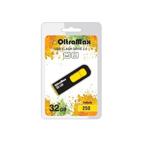 

Флешка 32Gb USB 2.0 OltraMax 250, черный/желтый (OM-32GB-250-Yellow), 250