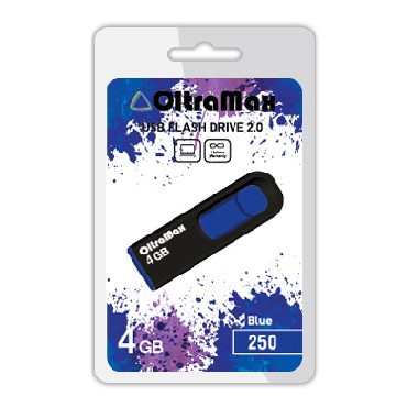 

Флешка 4Gb USB 2.0 OltraMax 250, черный/синий (OM-4GB-250-Blue), 250