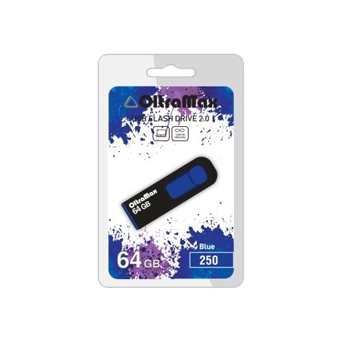 

Флешка 64Gb USB 2.0 OltraMax 250, черный/синий (OM-64GB-250-Blue), 250