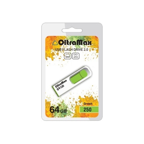 

Флешка 64Gb USB 2.0 OltraMax 250, белый/зеленый (OM-64GB-250-Green), 250