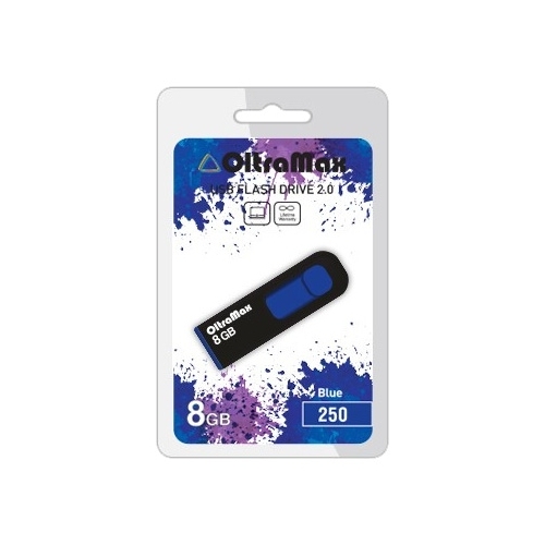 

Флешка 8Gb USB 2.0 OltraMax 250, черный/синий (OM-8GB-250-Blue), 250