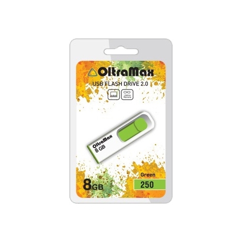 

Флешка 8Gb USB 2.0 OltraMax 250, белый/зеленый (OM-8GB-250-Green), 250