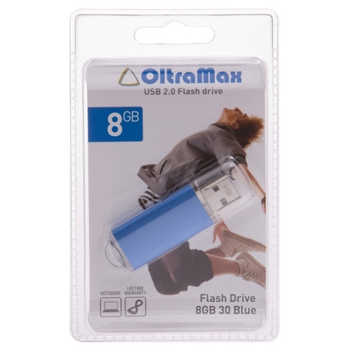 

Флешка 8Gb USB 2.0 OltraMax 30, синий (OM008GB30-Bl), 30