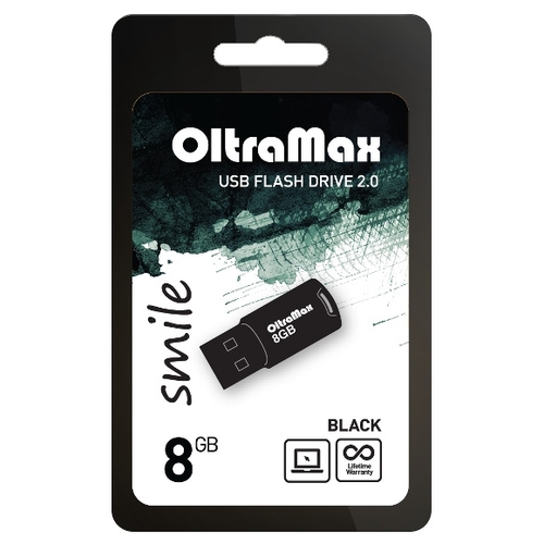 

Флешка 8Gb USB 2.0 OltraMax smile, черный (OM 008GB Smile B), smile