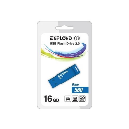 

Флешка 16Gb USB 2.0 EXPLOYD 560, синий (EX-16GB-560-Blue), 560