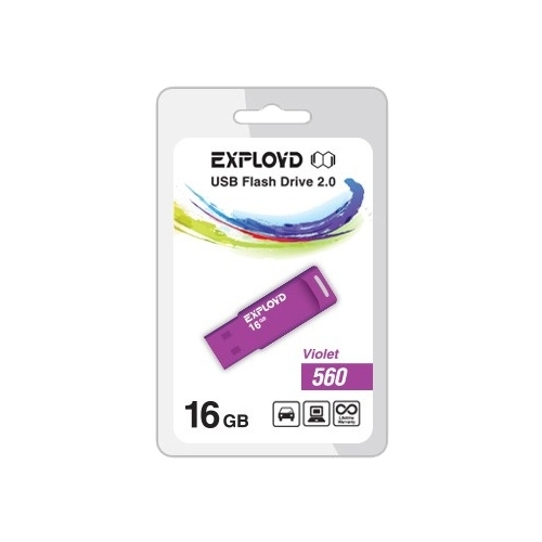 

Флешка 16Gb USB 2.0 EXPLOYD 560, фиолетовый (EX-16GB-560-Violet), 560