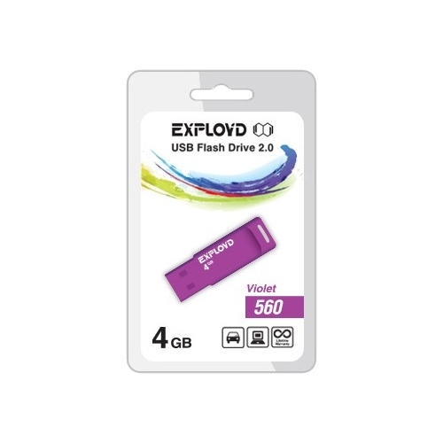 

Флешка 4Gb USB 2.0 EXPLOYD 560, фиолетовый (EX-4GB-560-Violet), 560