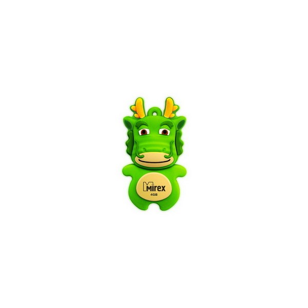 

Флешка 4Gb USB 2.0 Mirex DRAGON, зеленый (13600-KIDGDR04), DRAGON