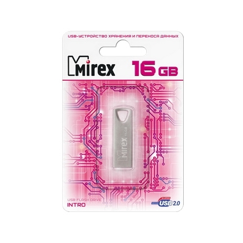 

Флешка 16Gb USB 2.0 Mirex INTRO, серебристый (13600-ITRNTO16), INTRO