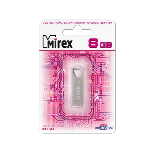 

Флешка 8Gb USB 2.0 Mirex INTRO, серебристый (13600-ITRNTO08), INTRO