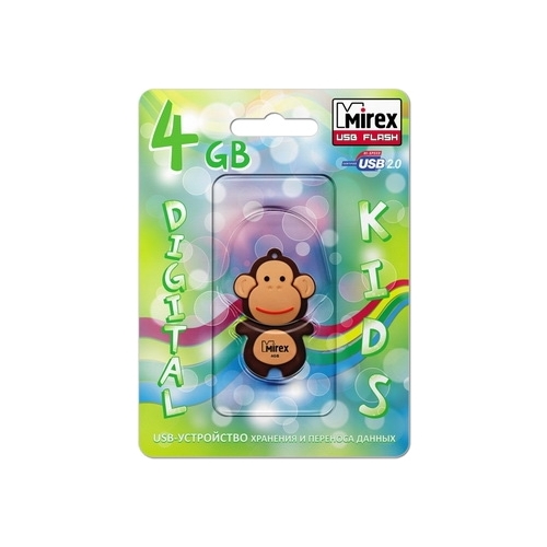 

Флешка 4Gb USB 2.0 Mirex MONKEY, коричневый (13600-KIDMKB04), MONKEY