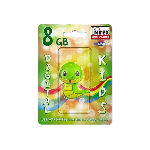 

Флешка 8Gb USB 2.0 Mirex SNAKE, желтый (13600-KIDSNG08), SNAKE