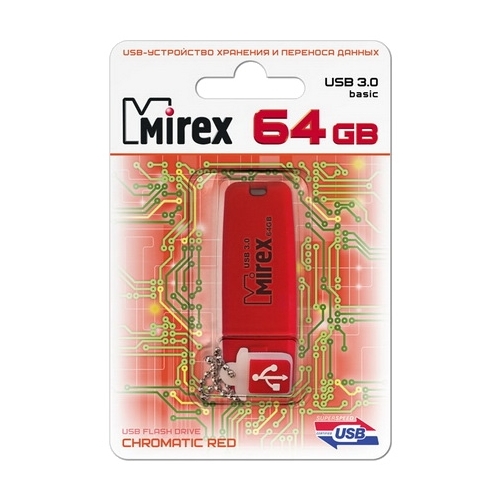 

Флешка 64Gb USB 3.0 Mirex CHROMATIC, красный (13600-FM3СHR64), CHROMATIC