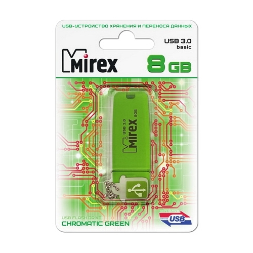 

Флешка 8Gb USB 3.0 Mirex CHROMATIC, зеленый (13600-FM3CGN08), CHROMATIC
