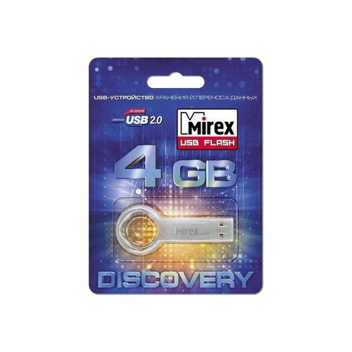 

Флешка 4Gb USB 2.0 Mirex ROUND KEY, серебристый (13600-DVRROK04), ROUND KEY