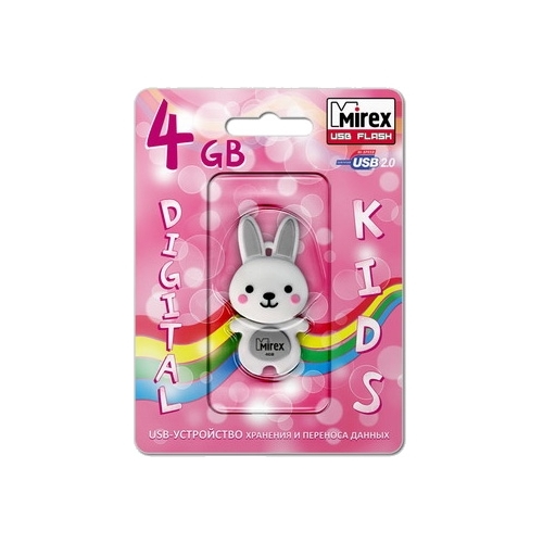 

Флешка 4Gb USB 2.0 Mirex RABBIT, серый (13600-KIDRBG04), RABBIT