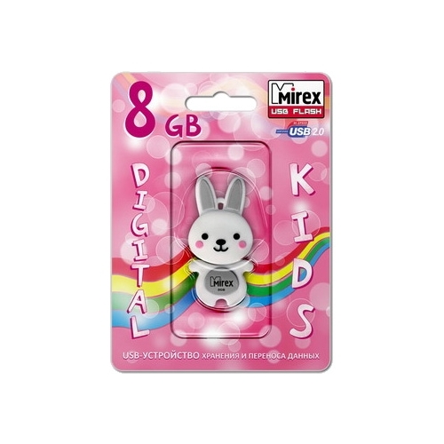 

Флешка 8Gb USB 2.0 Mirex RABBIT, серый (13600-KIDRBG08), RABBIT