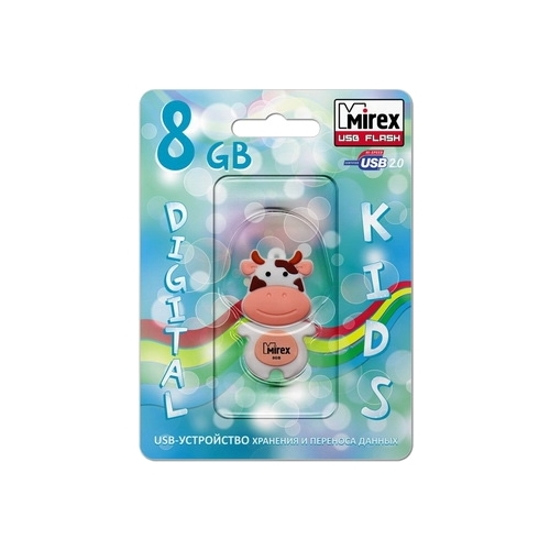 

Флешка 8Gb USB 2.0 Mirex COW, белый (13600-KIDCWP08), COW