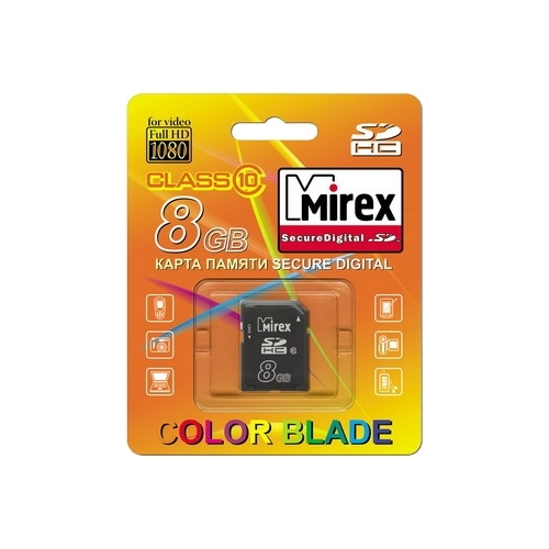 Карта памяти SDHC Mirex 8Gb Class 10