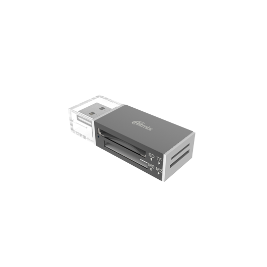 Картридер RITMIX внешний, мультиформатный, USB 2.0, черный (CR-2042)