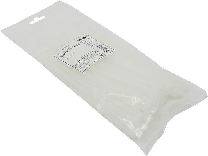 

Стяжка Smartbuy, 4.8 мм x 200 мм, 100 шт., белый (SBE-CT-48-200-w)