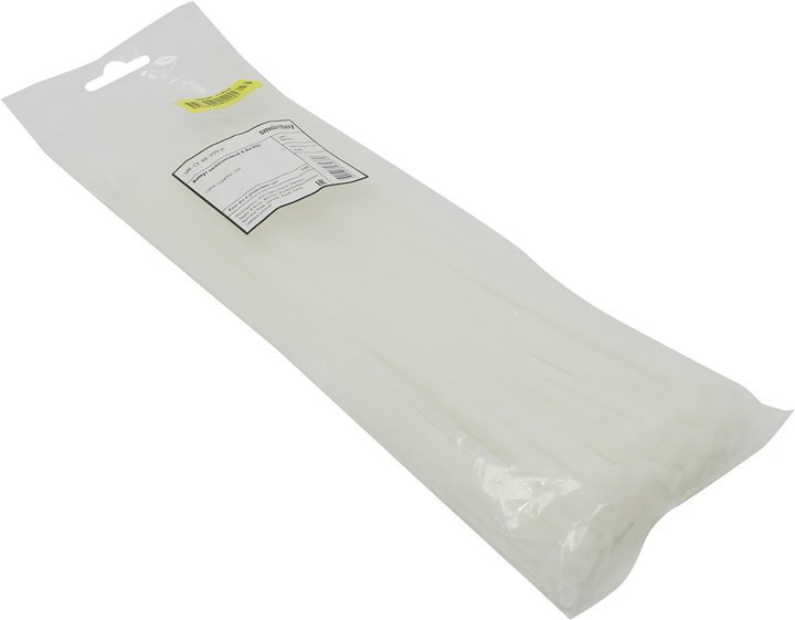 

Стяжка Smartbuy, 4.8 мм x 300 мм, 100 шт., белый (SBE-CT-48-300-w)